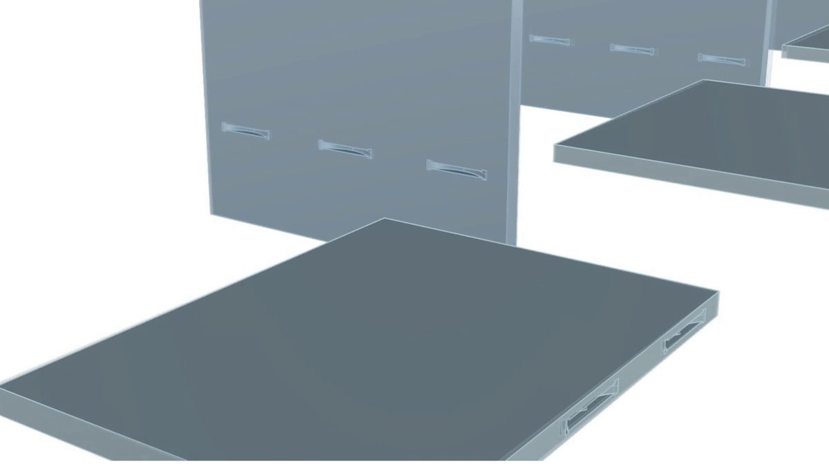 Connectors milled into the panels.